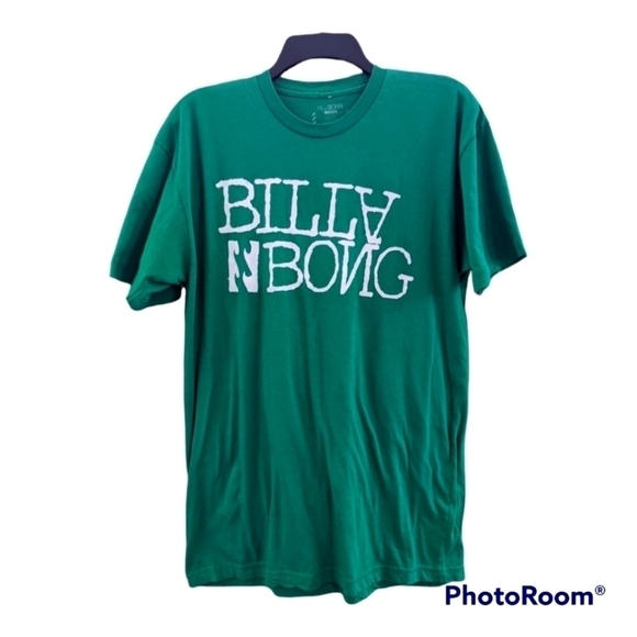 𝅺Billabong Green Spellout Tshirt - Vintage Size Large - Picture 1 of 4